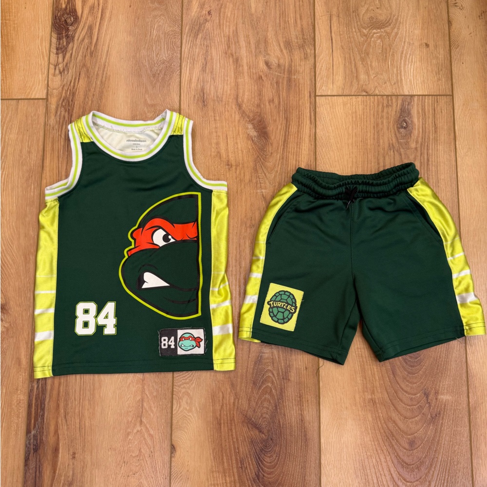 Ninja Turtle Green Basketball Jersey Style Set